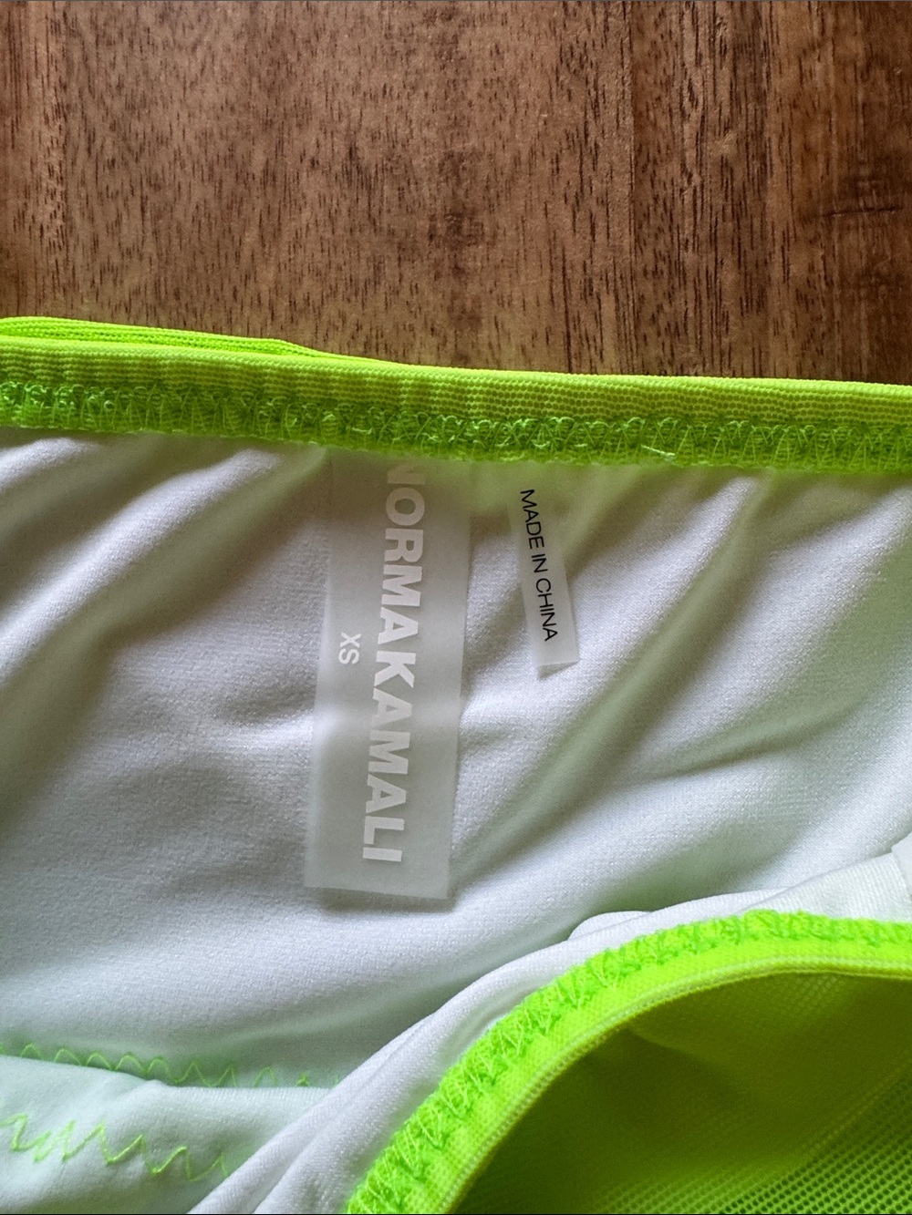 Norma Kamali Diana swim bottoms Neon green Sheer Swim mesh Skirt Cover-Up NEW XS - Picture 6 of 7